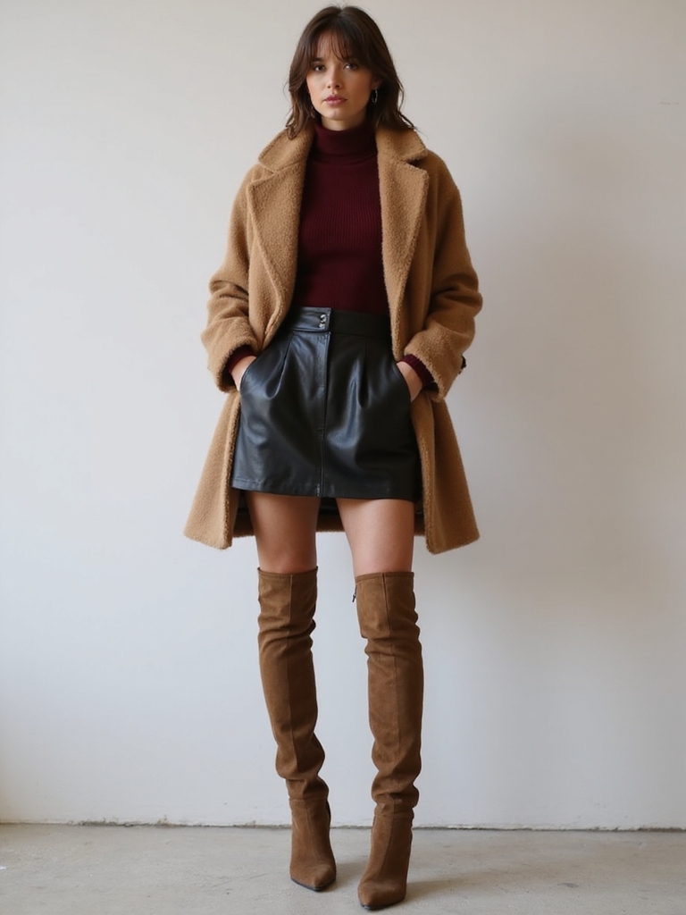 layered winter skirt styles
