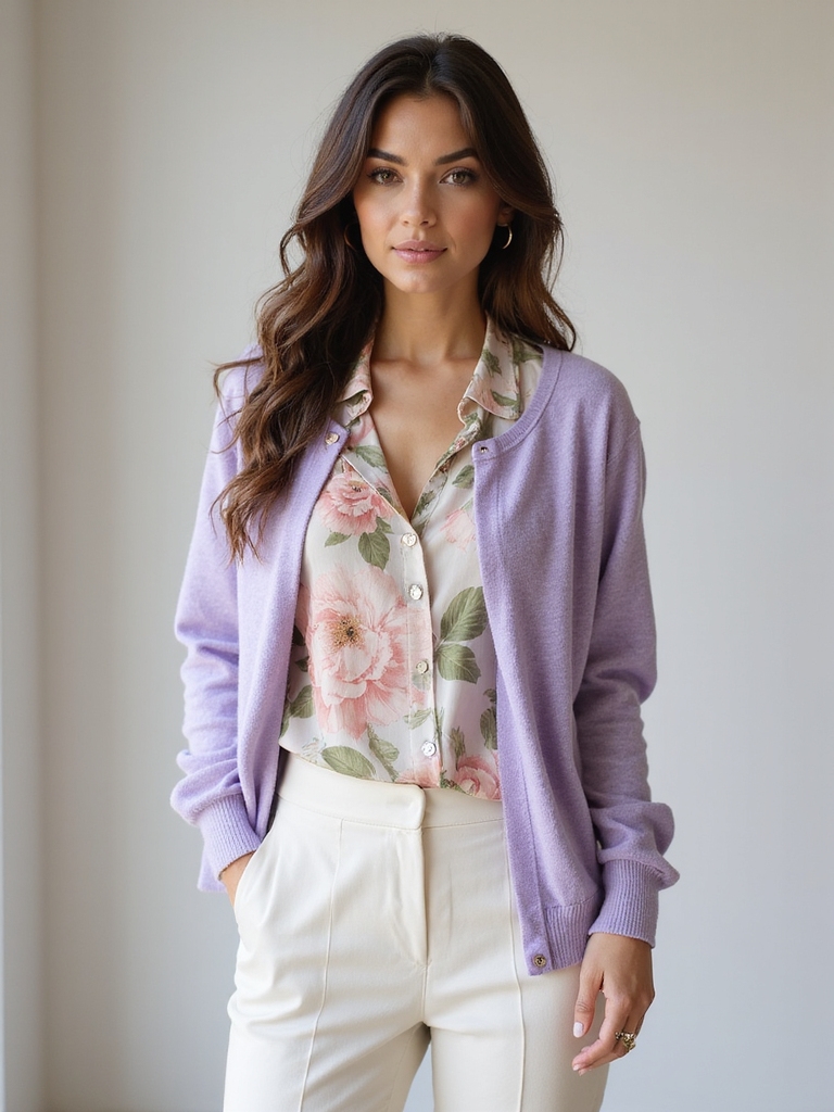 layering cardigans with blouses