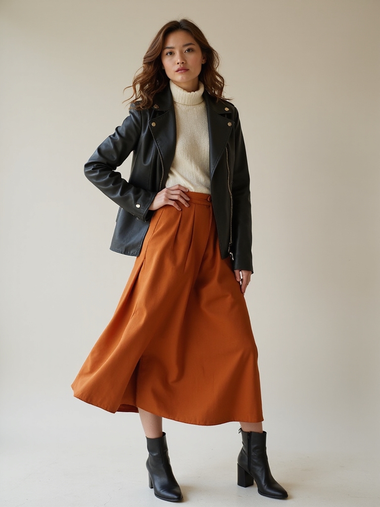 leather jackets elevate skirts