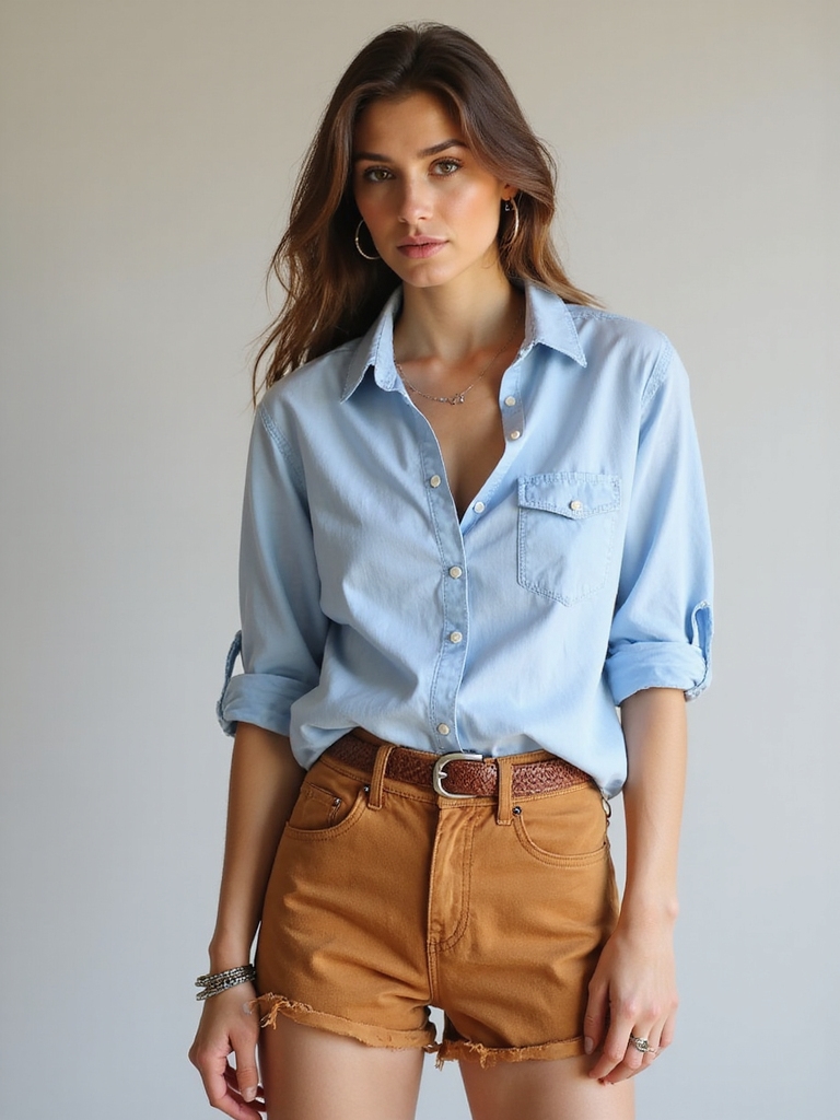 lightweight chambray cowgirl outfits