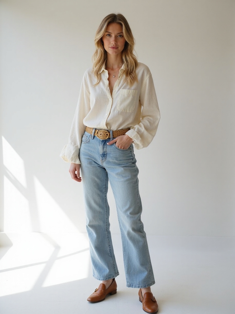 lightweight denim spring outfits