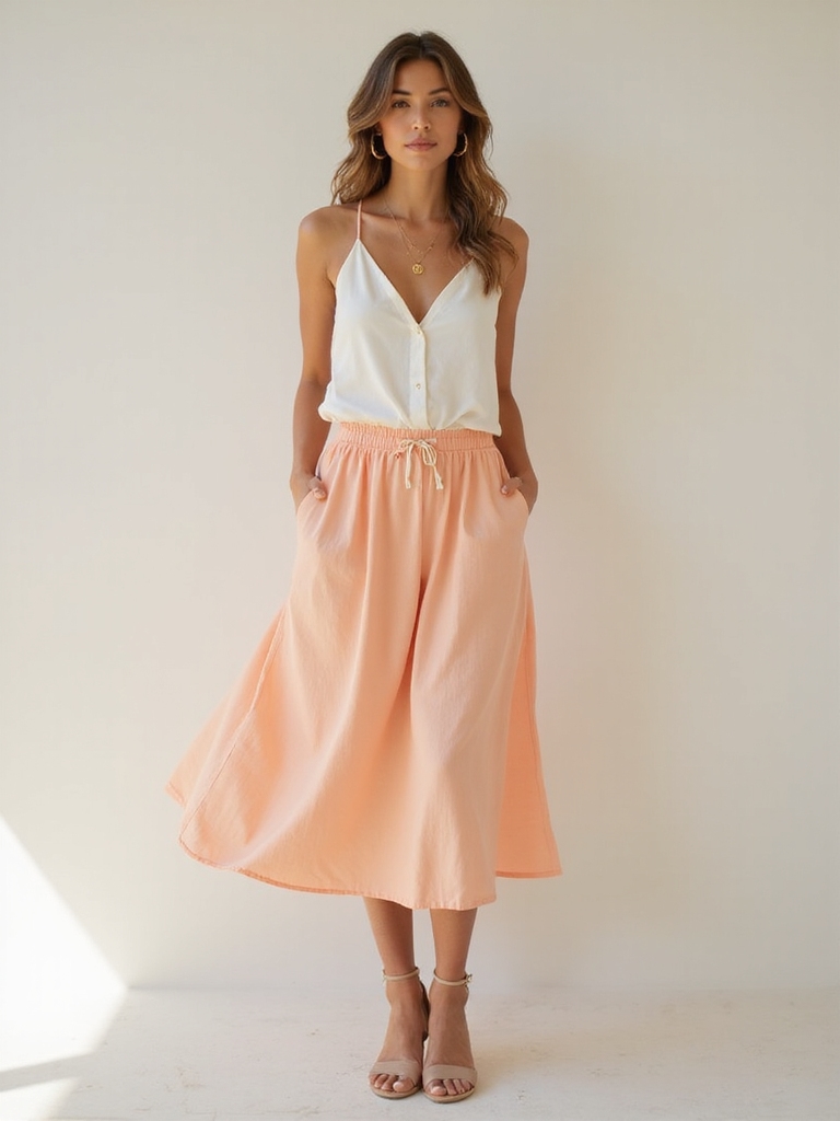 lightweight flowy midi skirts