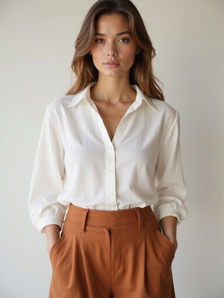 linen blouses high waisted skirts