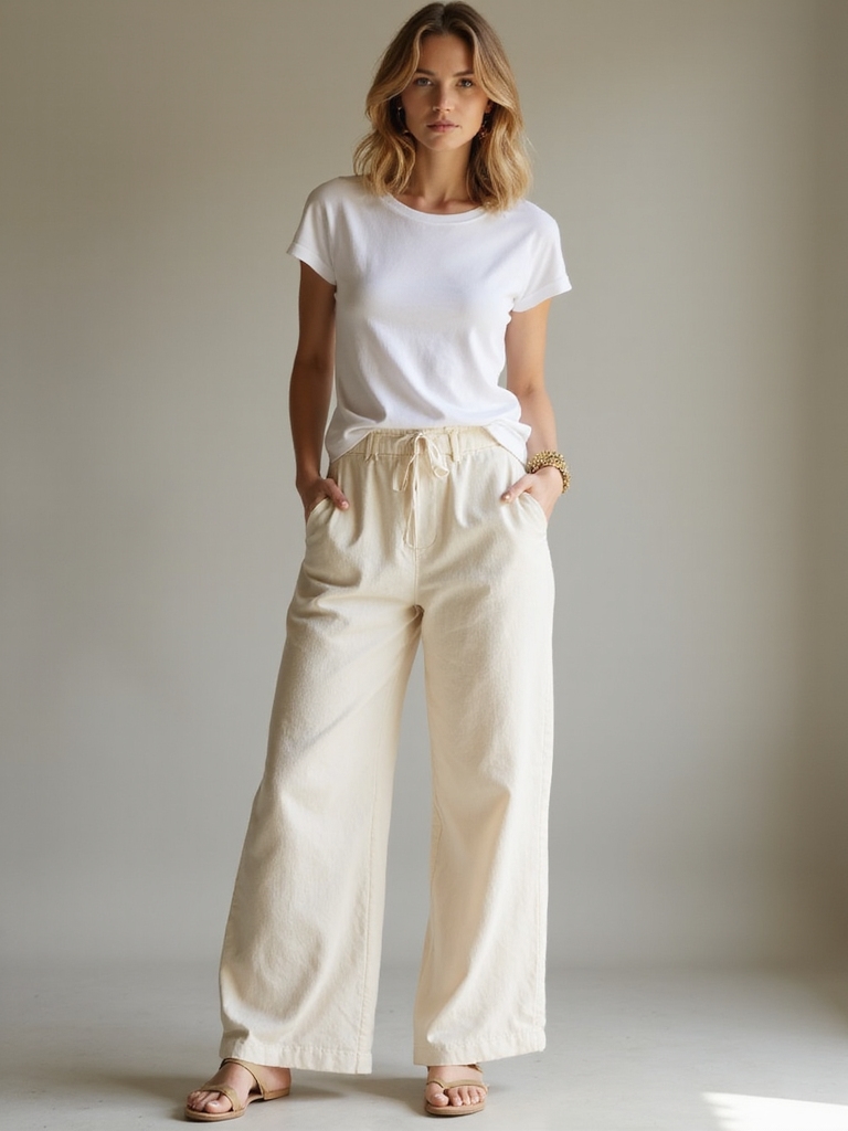 linen pants simple tees