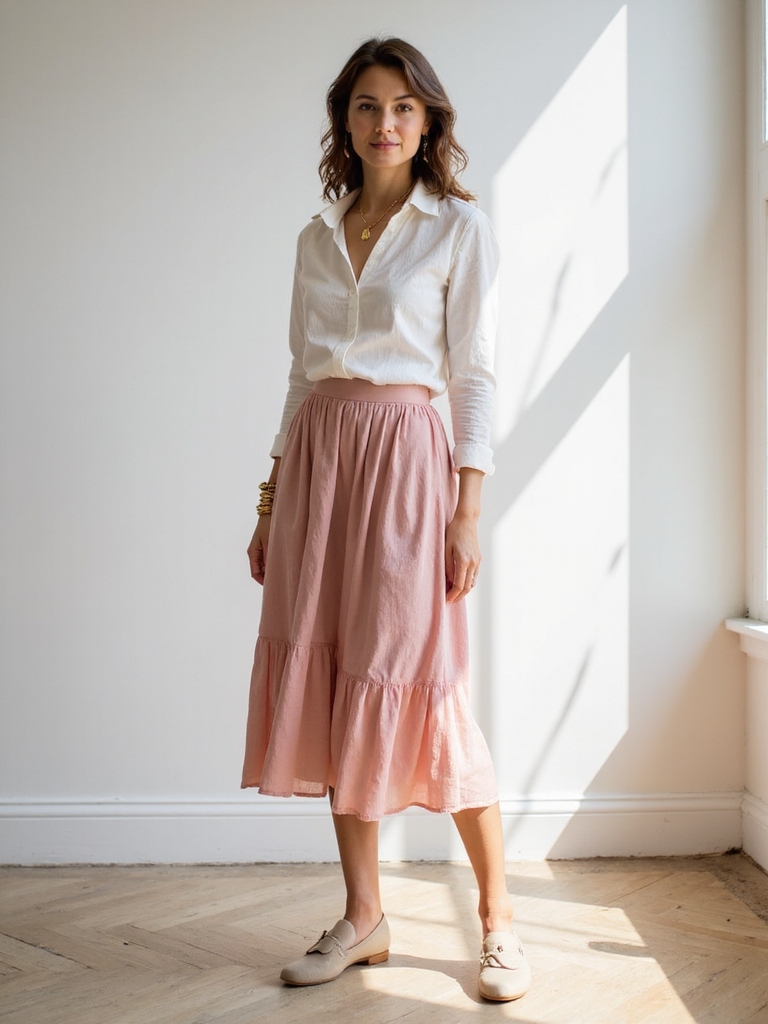 midi skirts for summer work