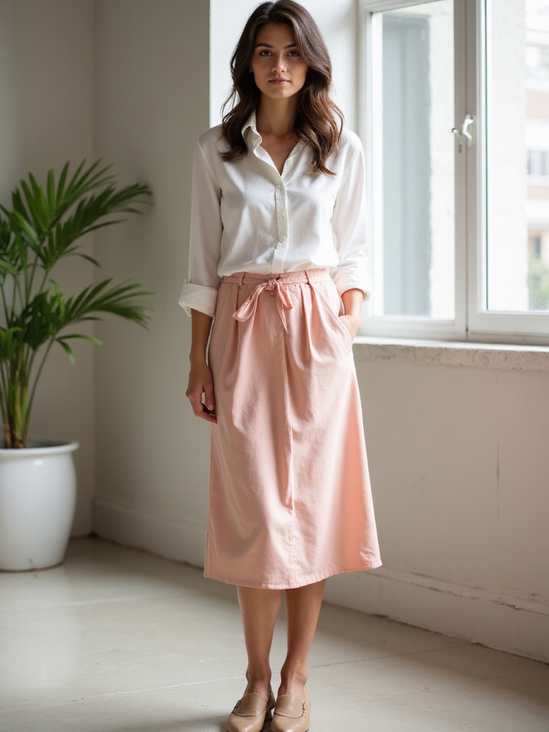 midi skirts with casual tops