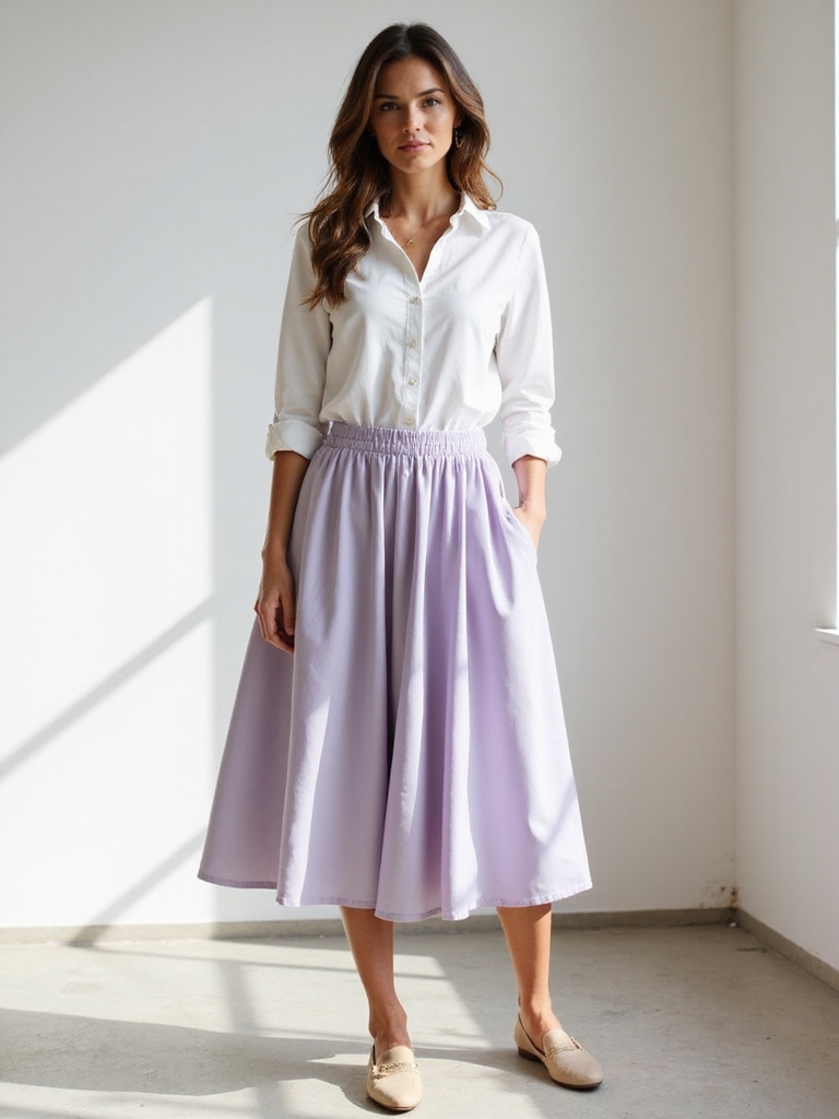 midi skirts with simple tops