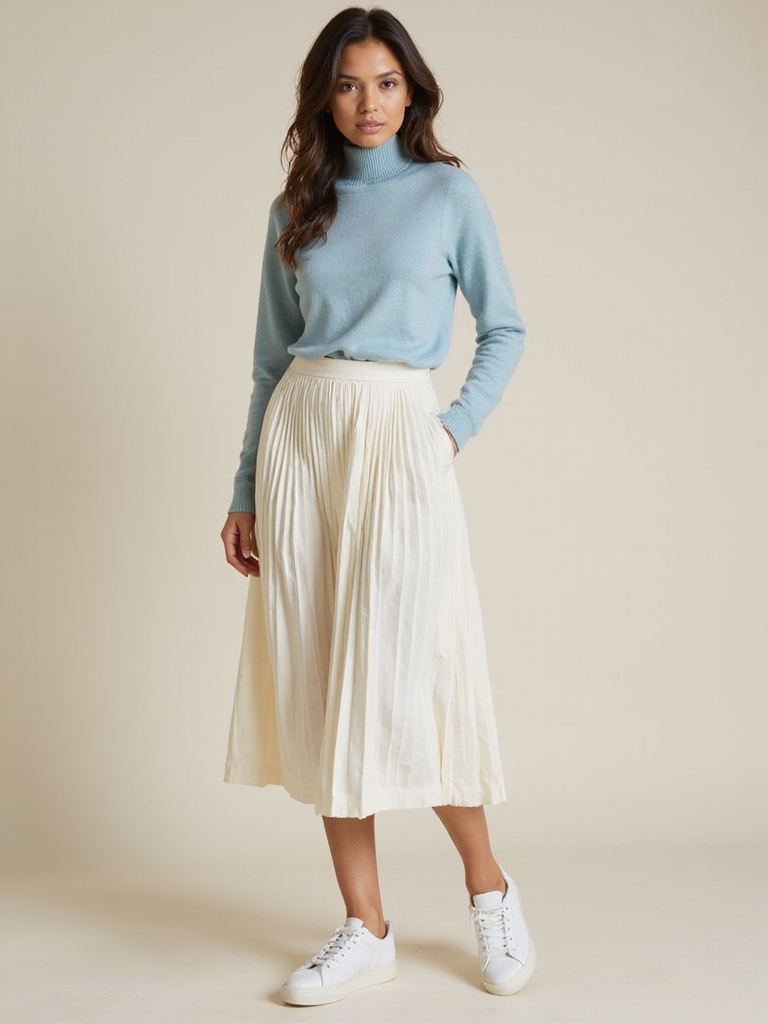 midi skirts with sneakers
