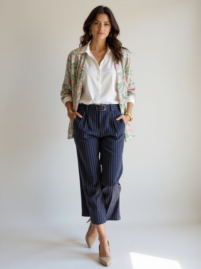 mixing stripes and florals