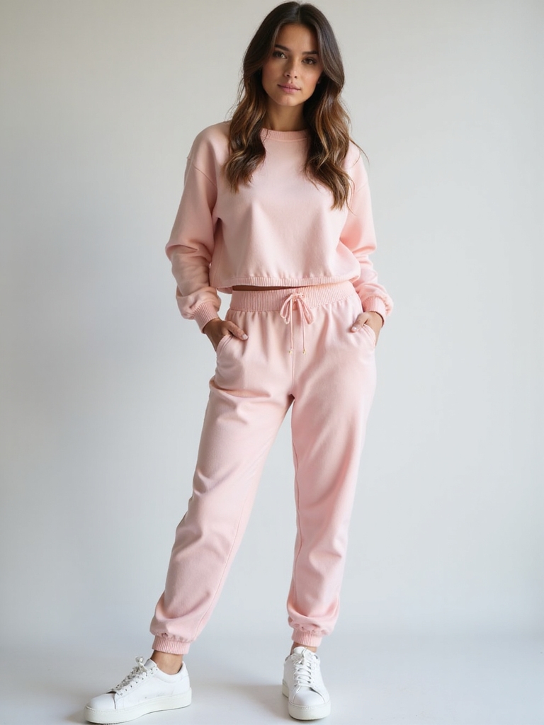 pastel joggers with bold tops