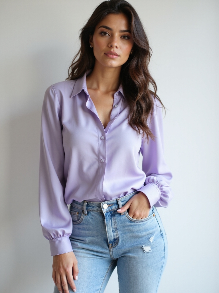 pastel tops with light jeans