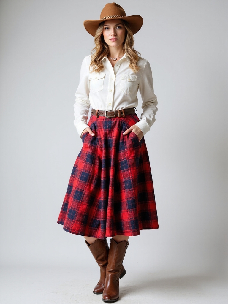 plaid skirts and cowboy hats