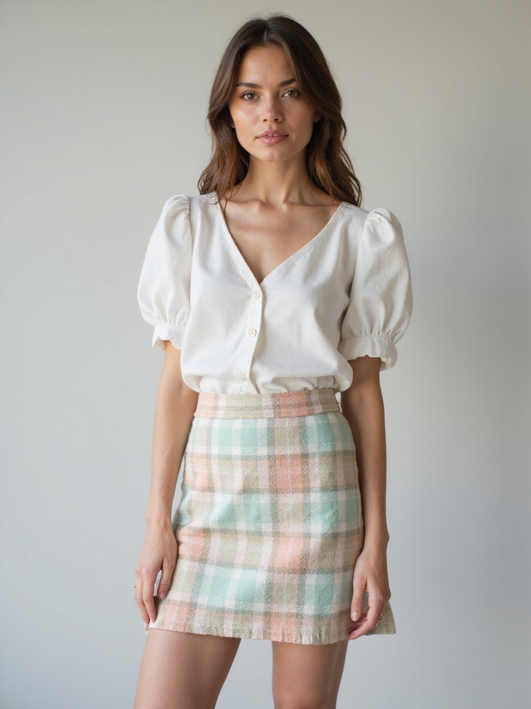 plaid skirts casual tops