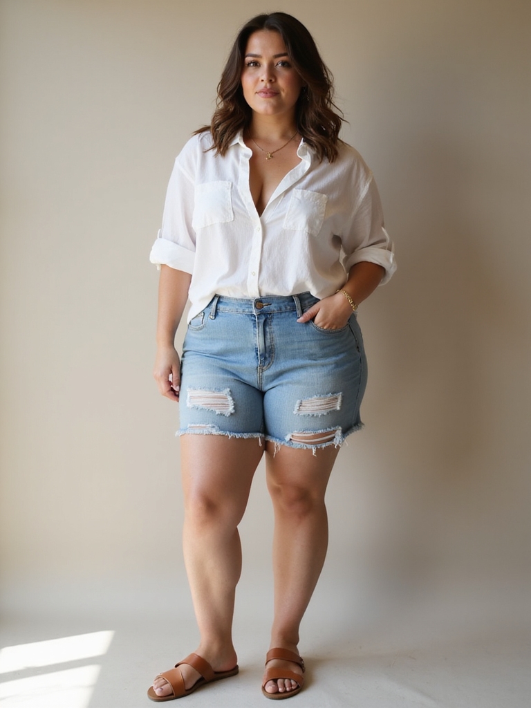 plus size denim styling