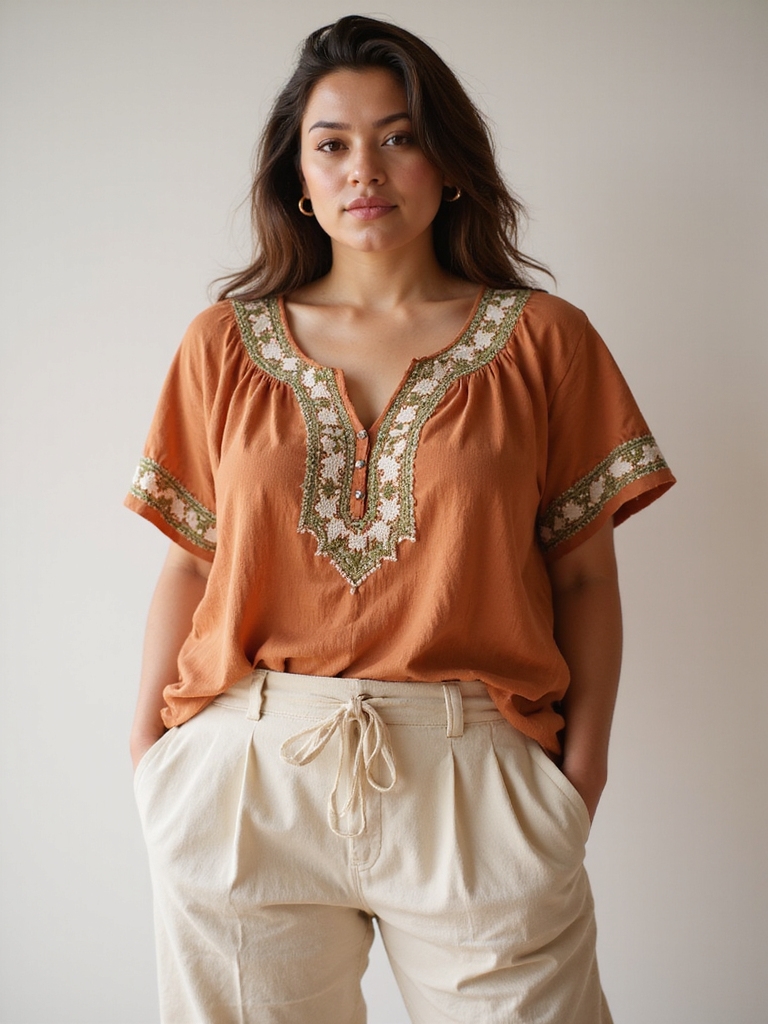 plus size peasant top style