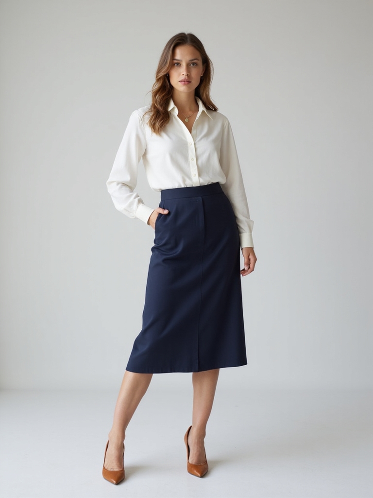 polished midi skirt styling