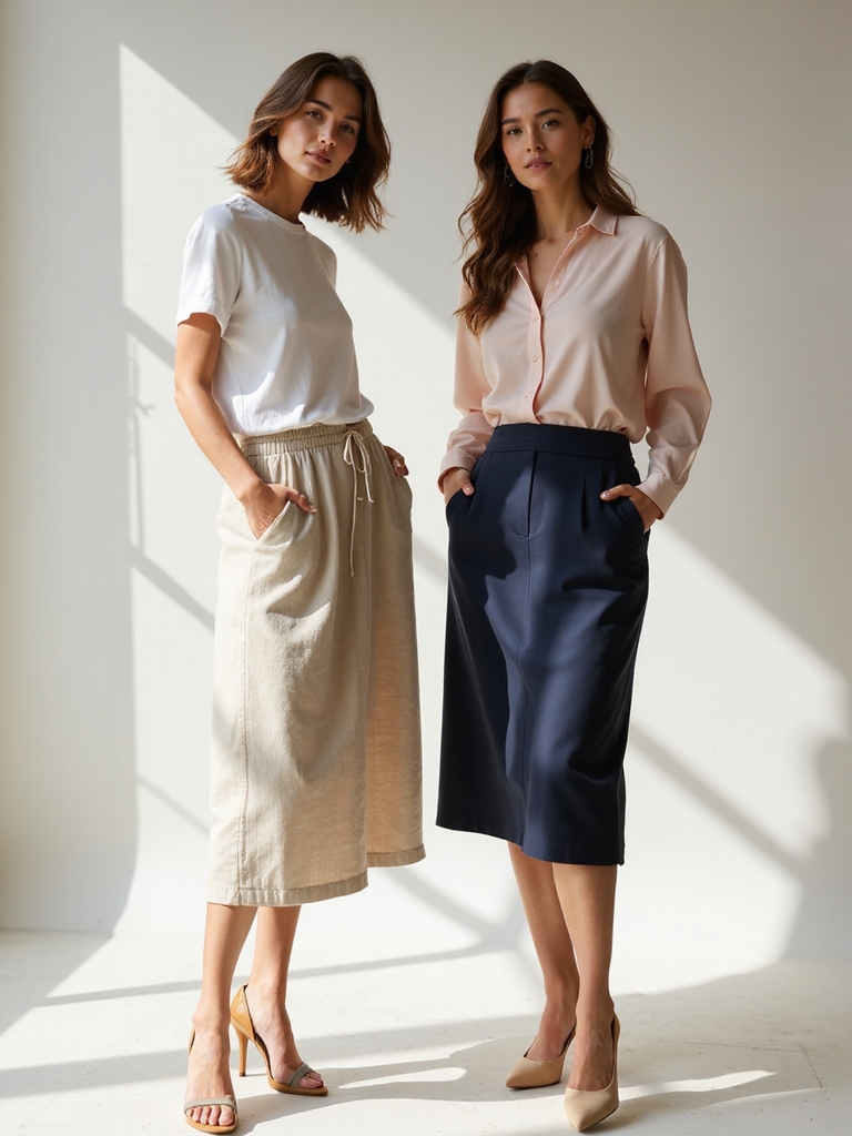 relaxed vs tailored skirts