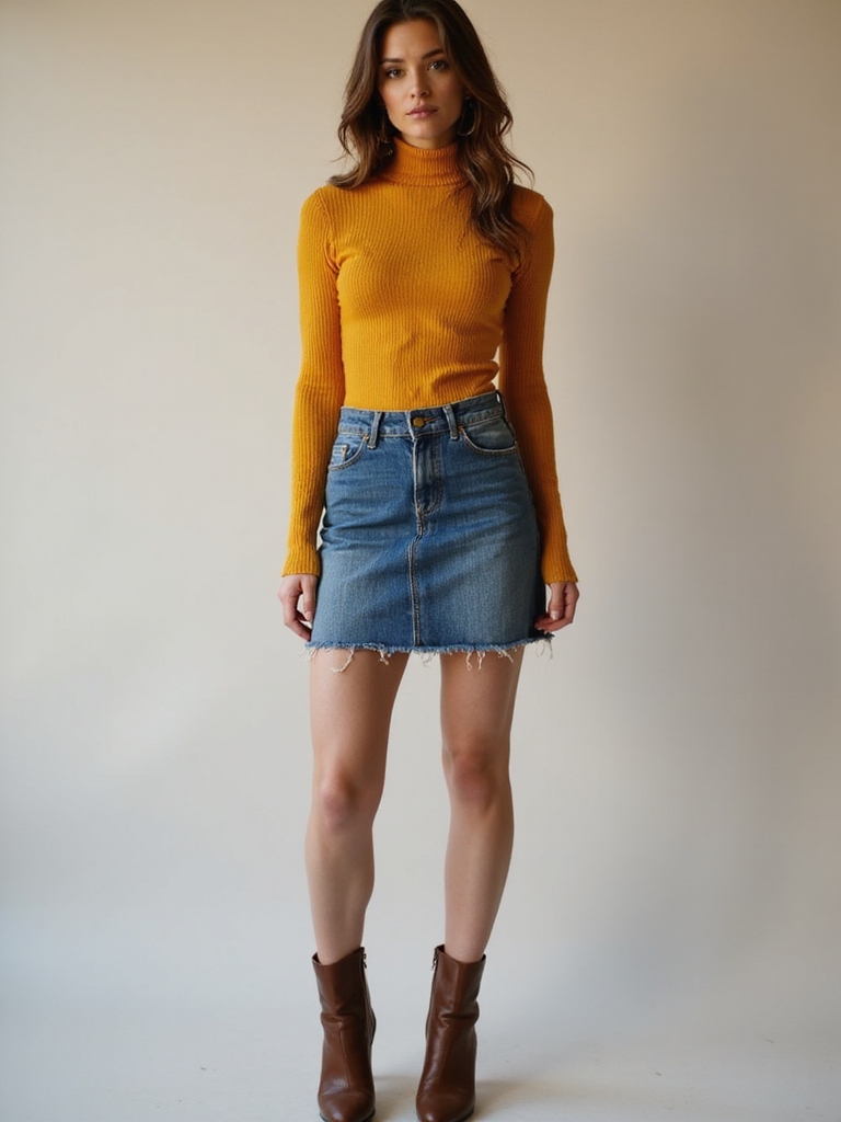 retro inspired jean skirt styles