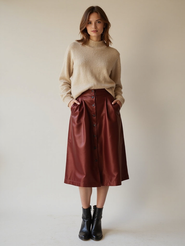 seasonal satin skirt styling