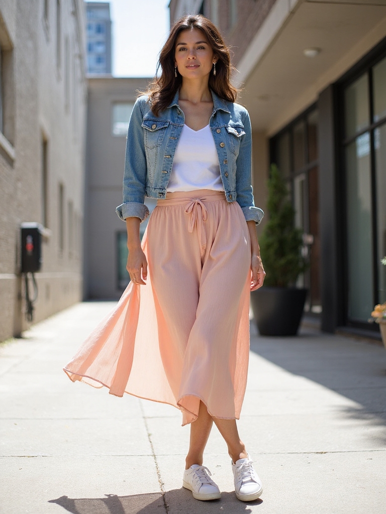 skirts and sneakers combo