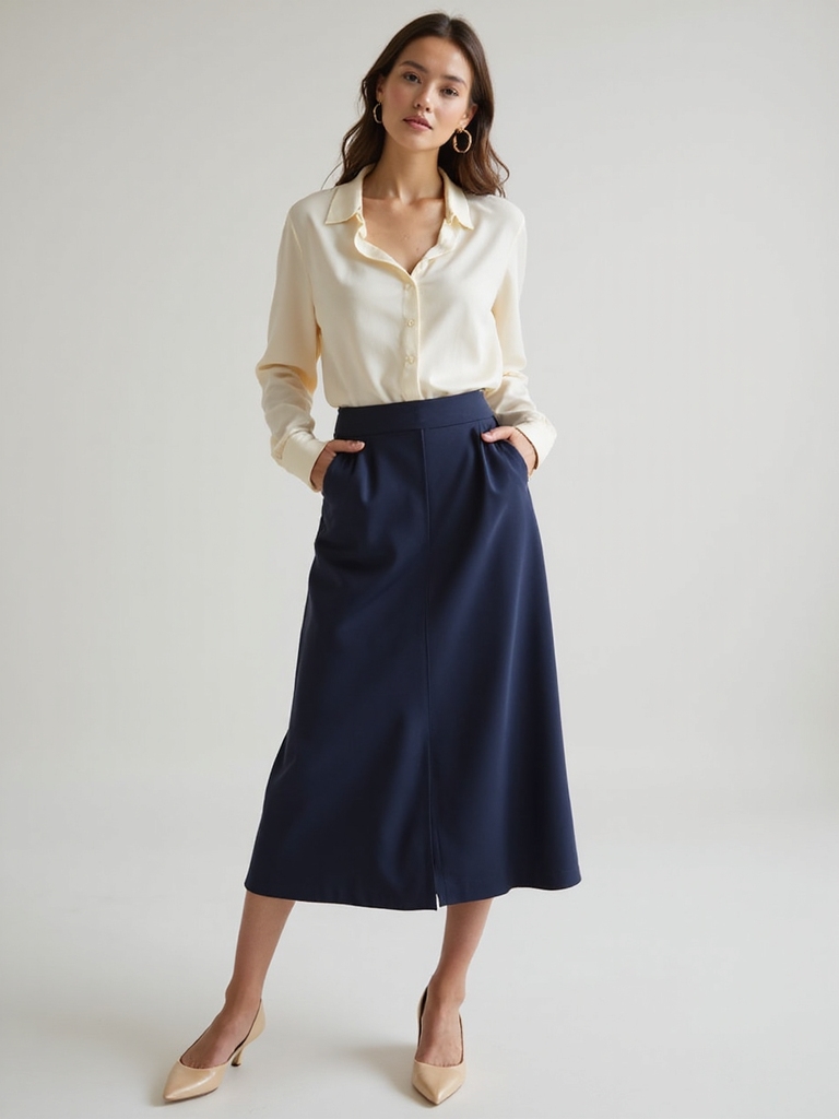 sleek blouses polished midi skirts