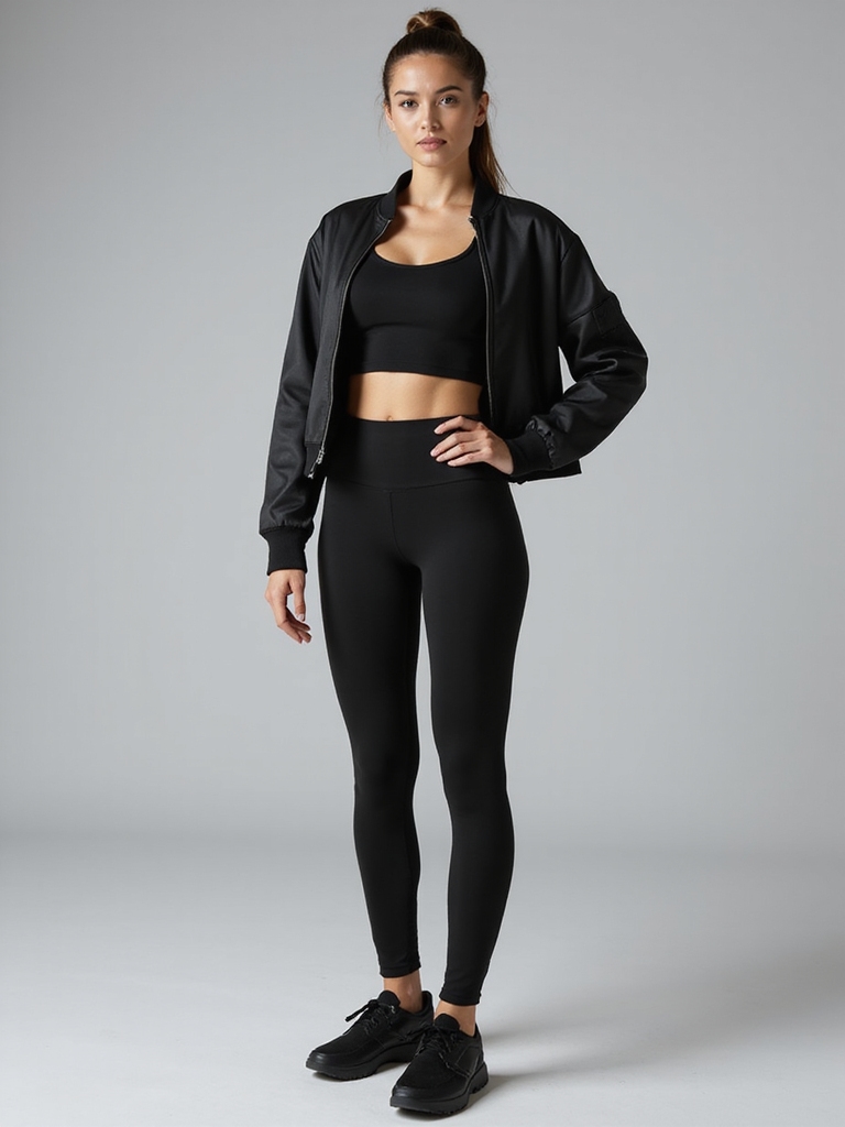 sleek monochrome athleisure style