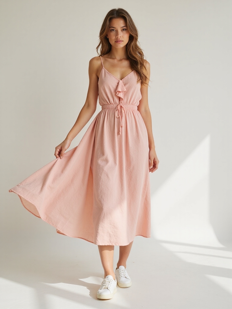 sporty chic dress and sneakers