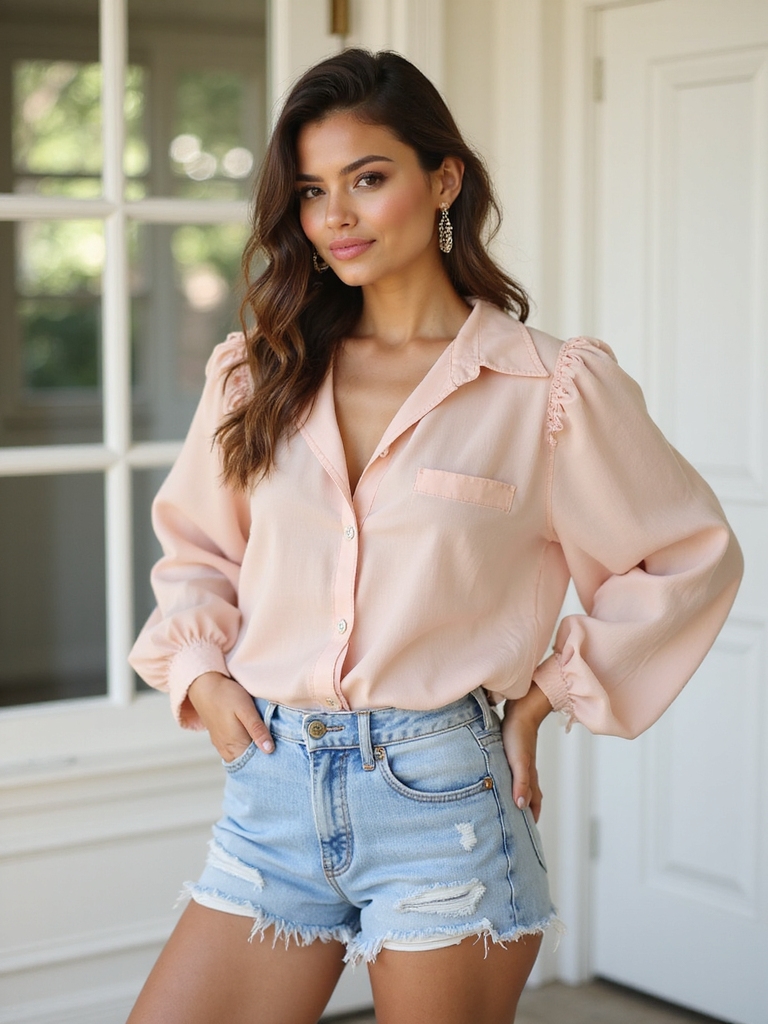 spring denim shorts style