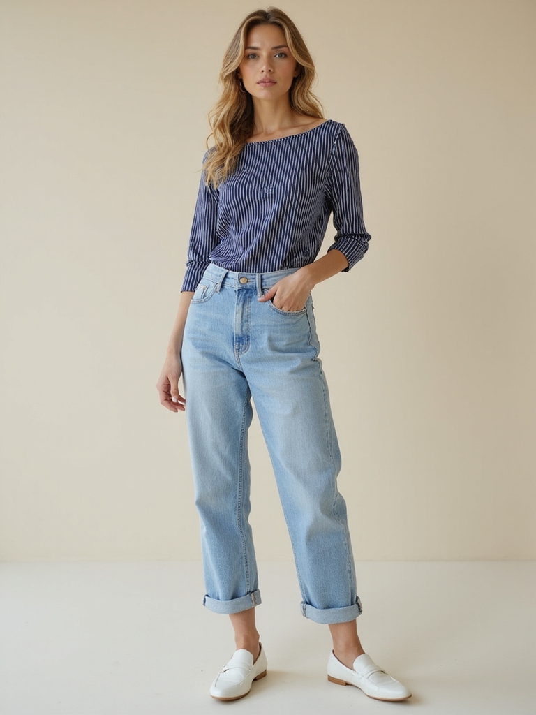 spring striped shirt jeans