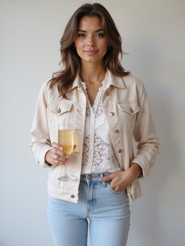 stylish denim for spring brunch