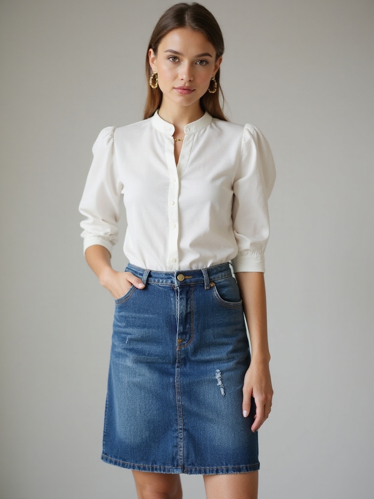 stylish denim skirt ensembles