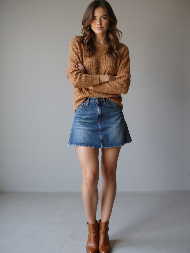 stylish fall jean skirts