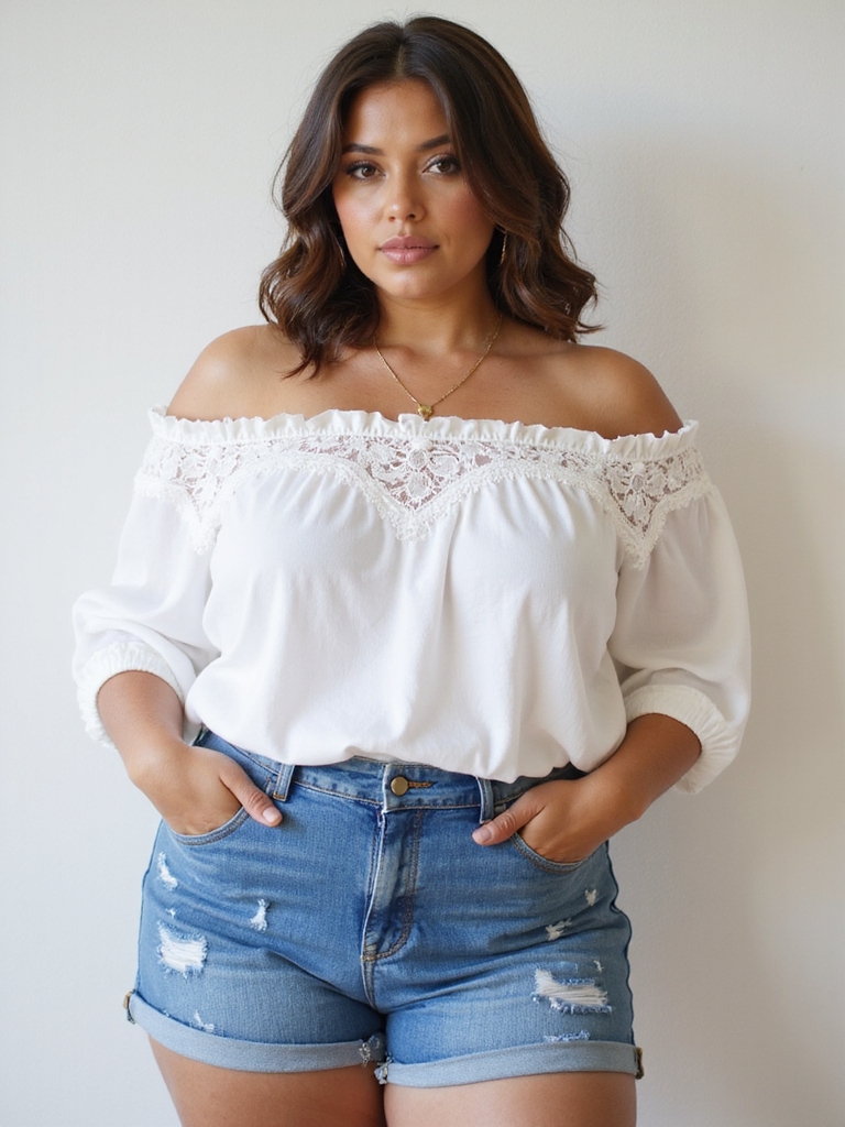 stylish plus size denim shorts