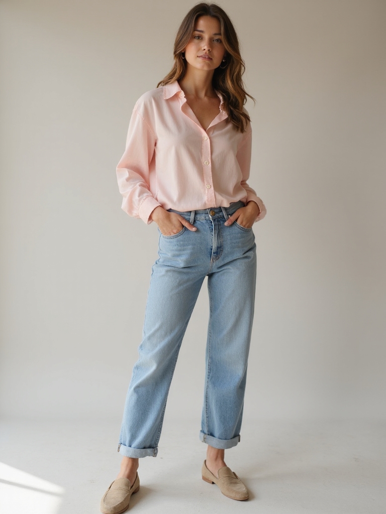 stylish relaxed jeans outfits