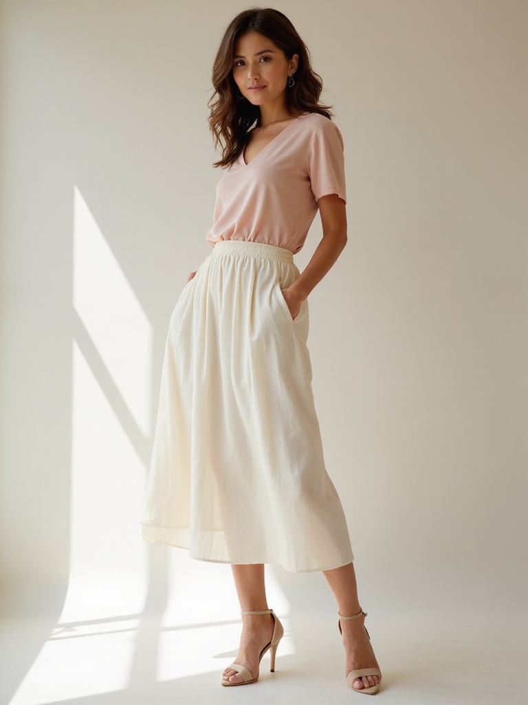 stylish shoes for midi skirts