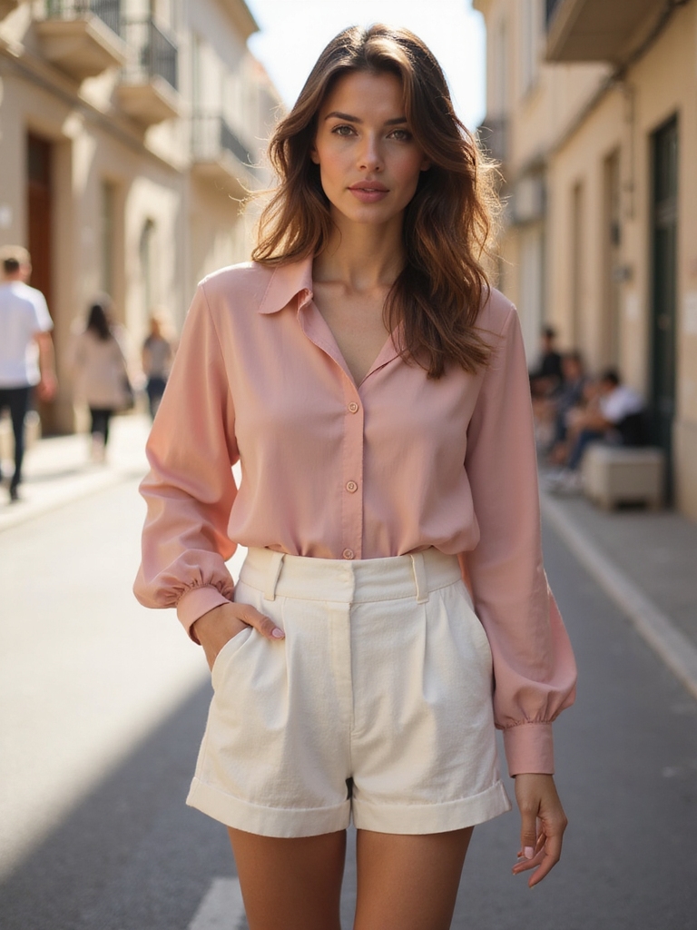 stylish tailored shorts ensemble