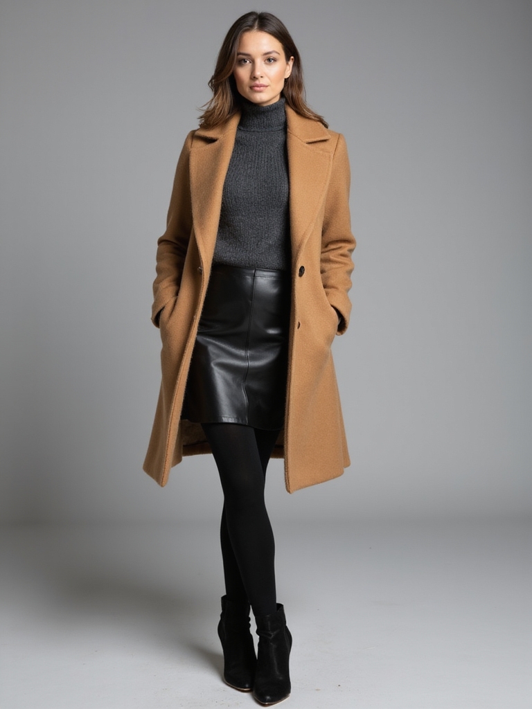 stylish winter skirt layering