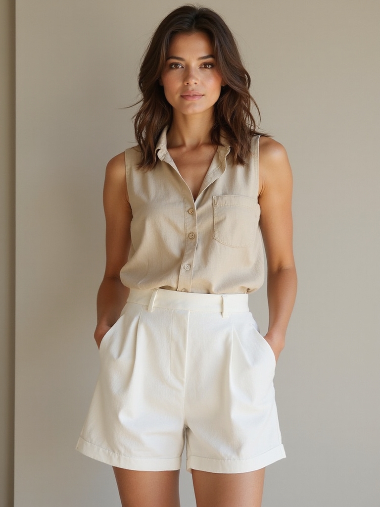 tailored linen shorts style