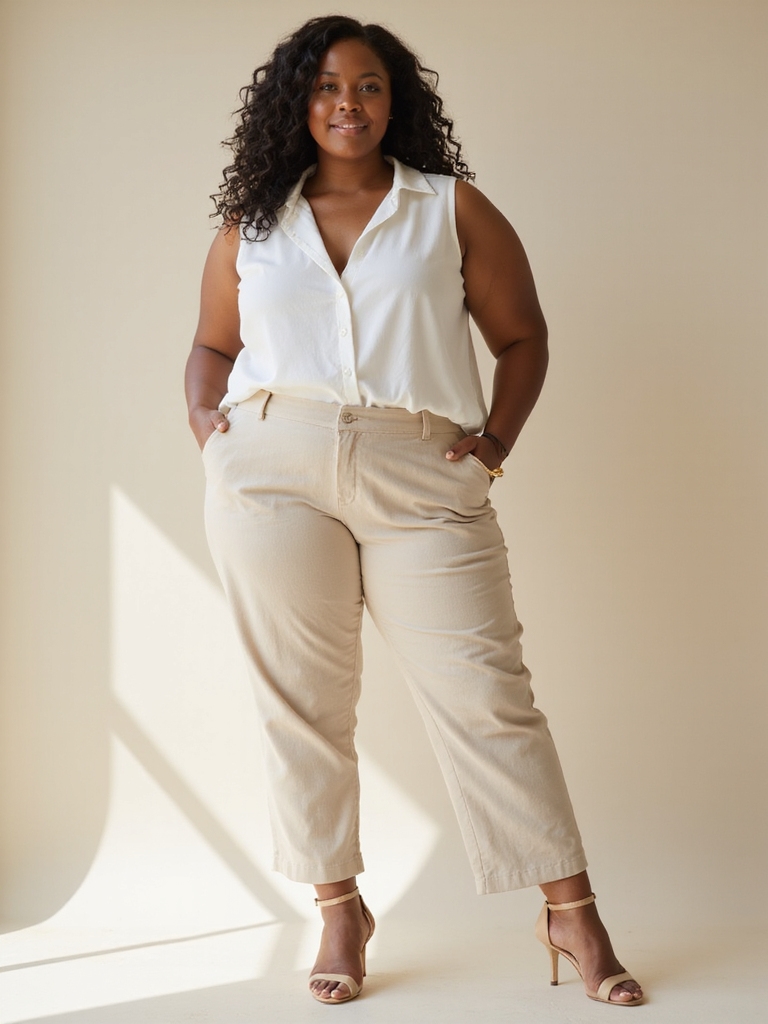 tailored plus size summer pants