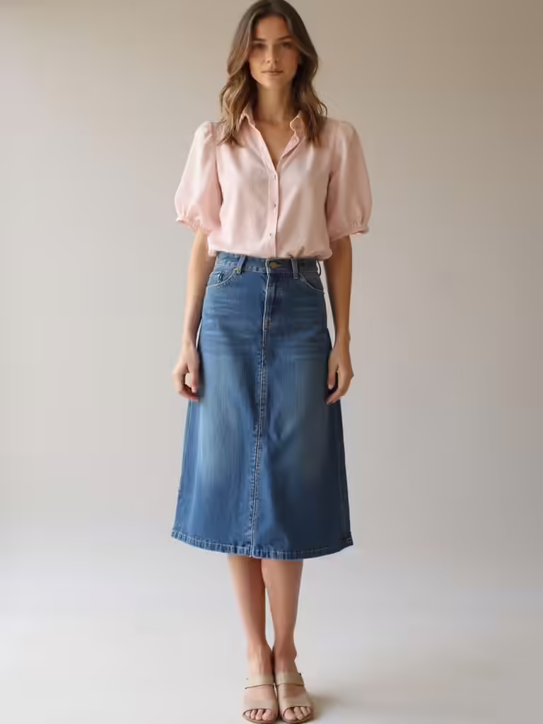 timeless denim skirt styling