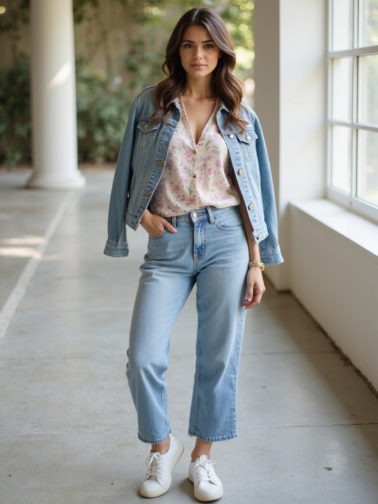 timeless denim spring outfits