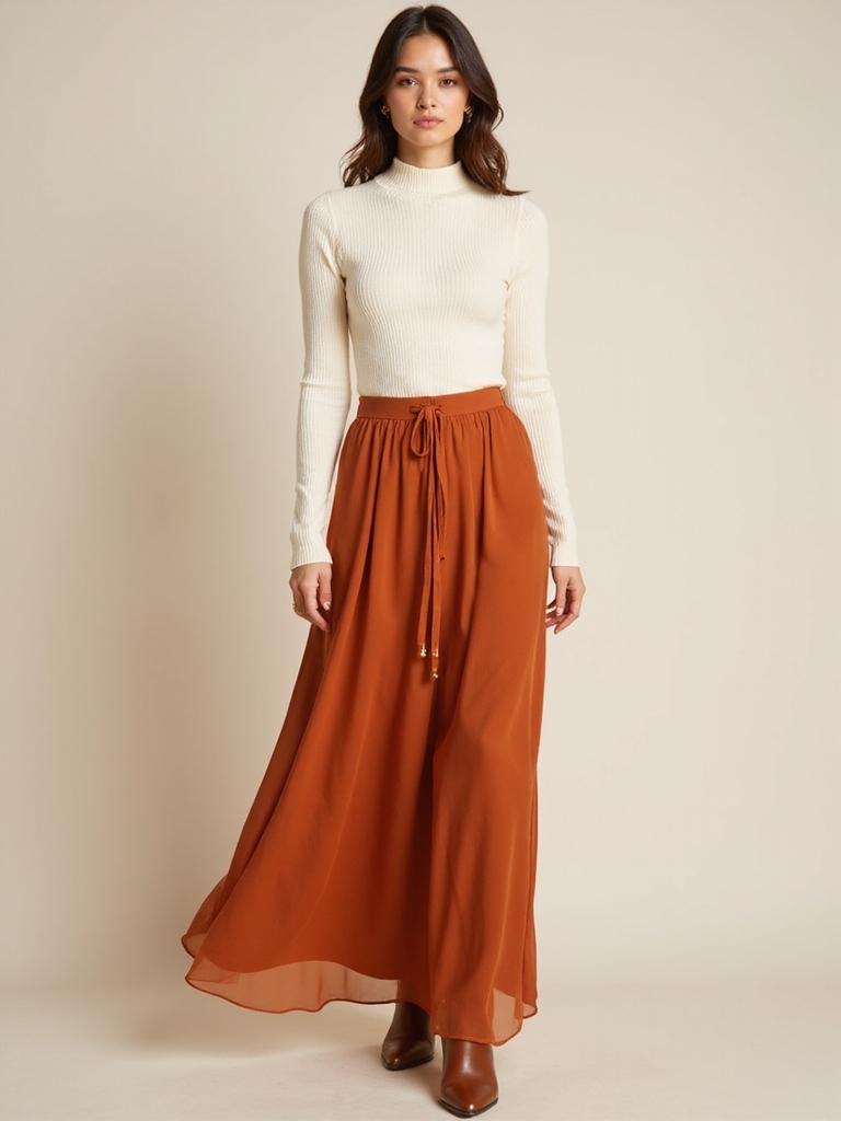 turtlenecks and maxi skirts