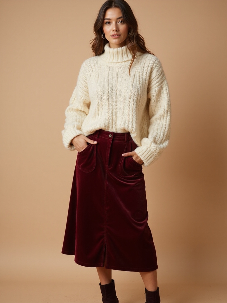 velvet skirts wool sweaters