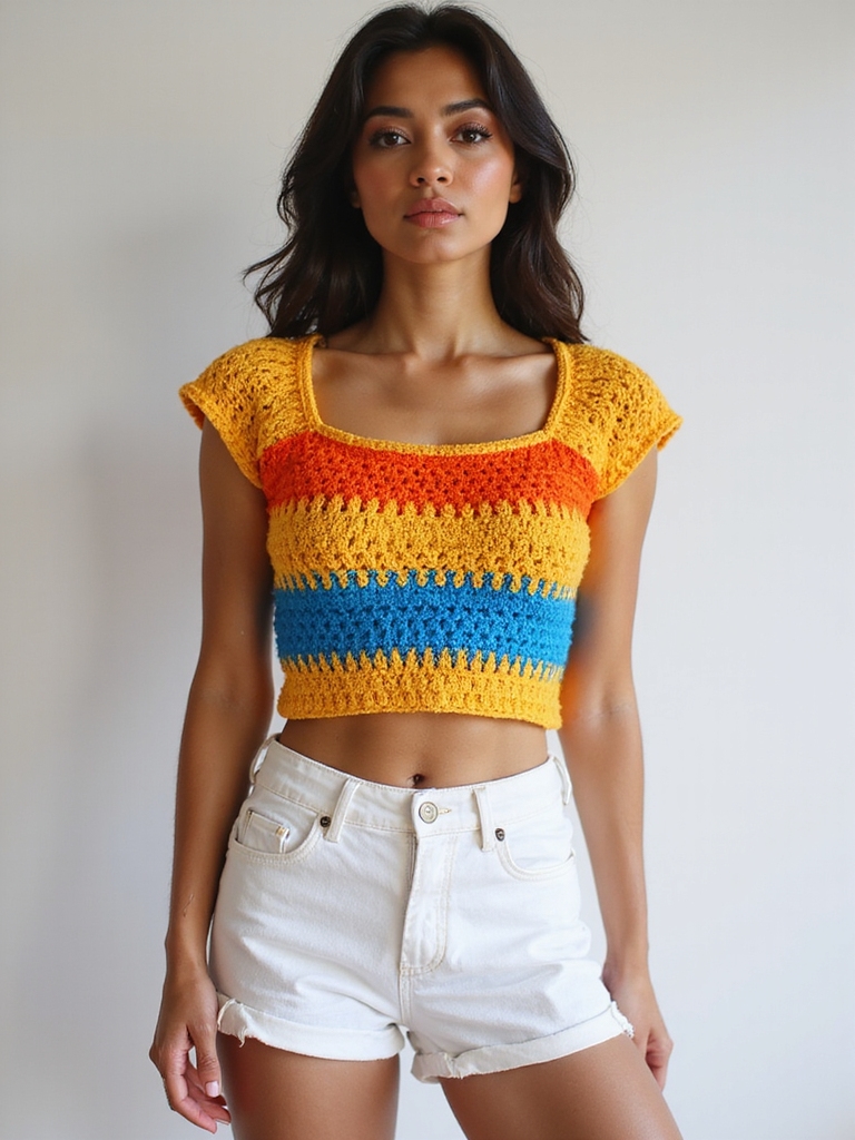 vibrant crochet summer tops