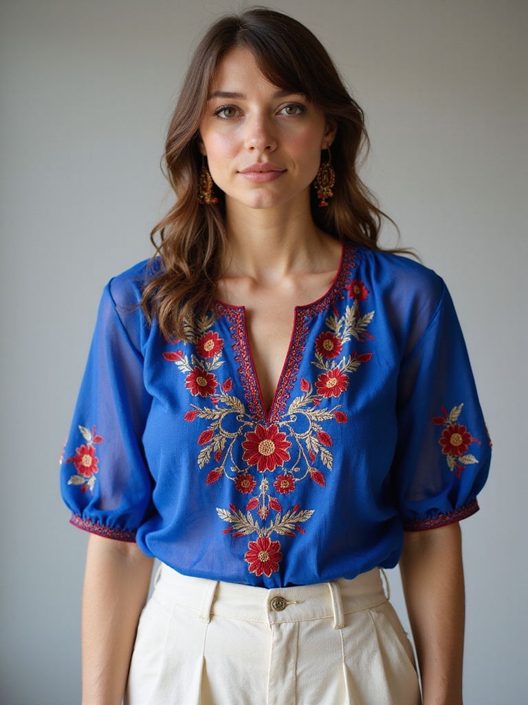 vibrant embroidered summer blouses