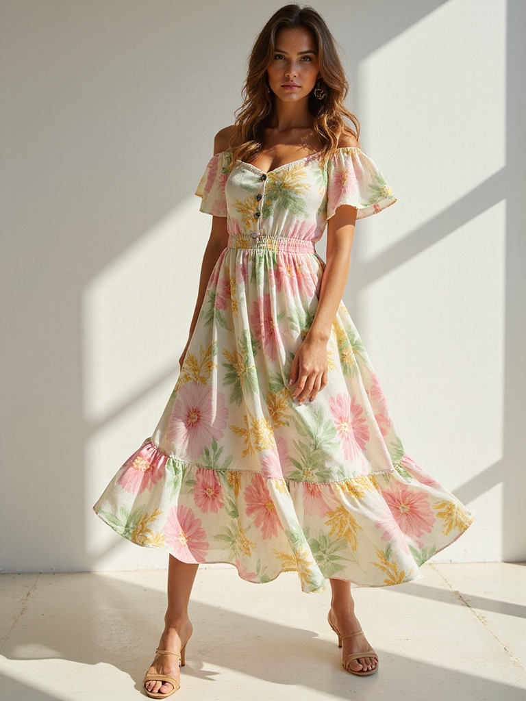 vibrant floral and polka dots