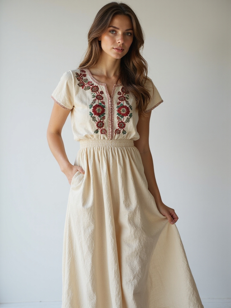 vibrant folk inspired linen elegance