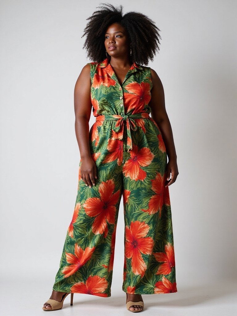 vibrant plus size jumpsuits