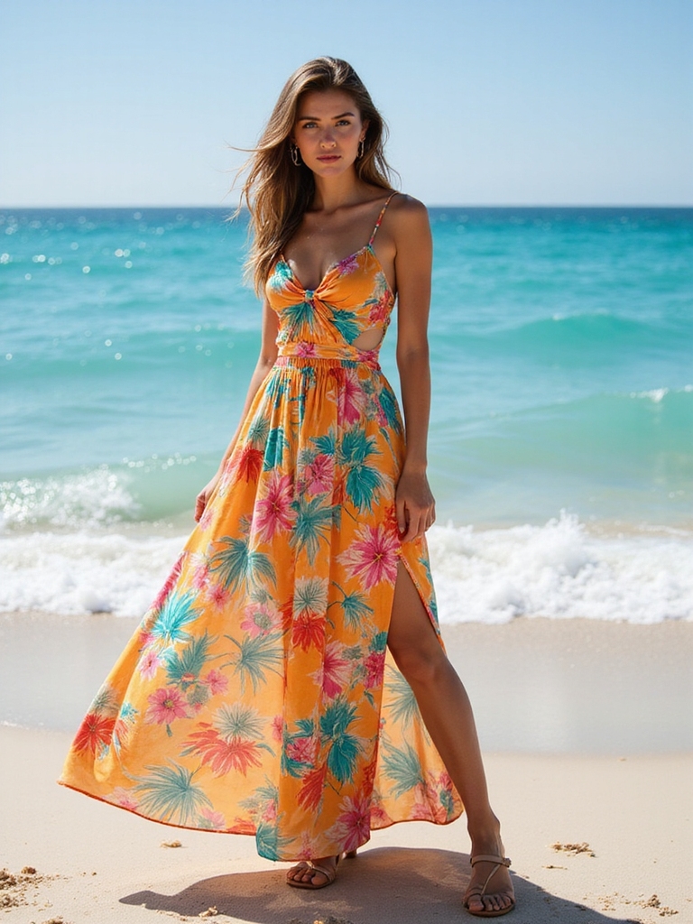 vibrant prints enhance beachwear