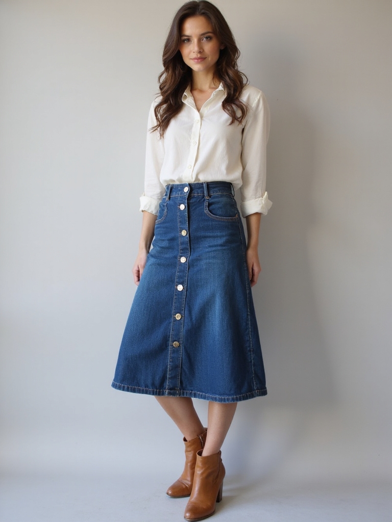vintage inspired button down skirts